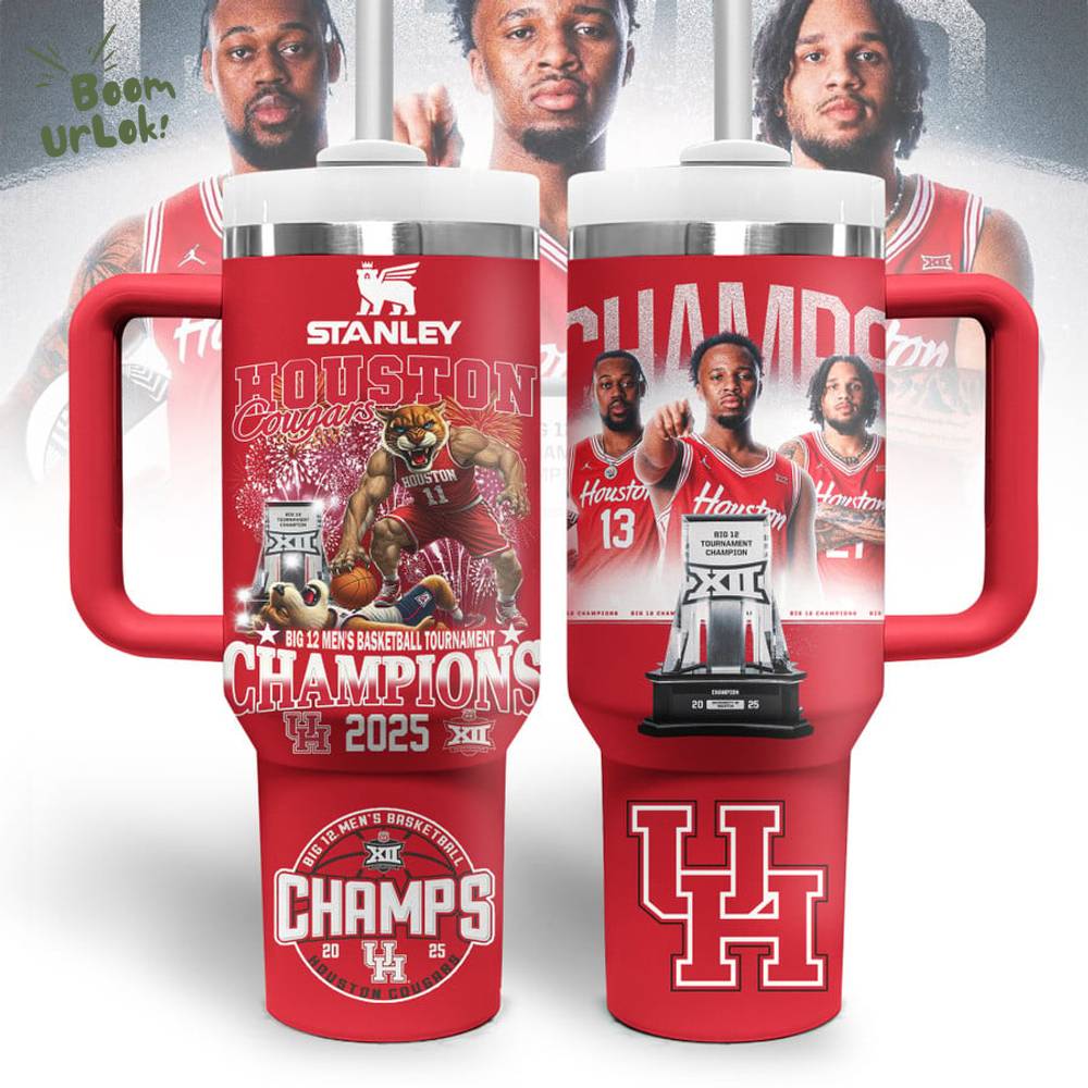 Houston Cougars Big 12 Men's Basketball Tourament Champions 2025 HANDLE TUMBLER Houston Cougars Big 12 Men's Basketball Tourament Champions 2025 HANDLE TUMBLER