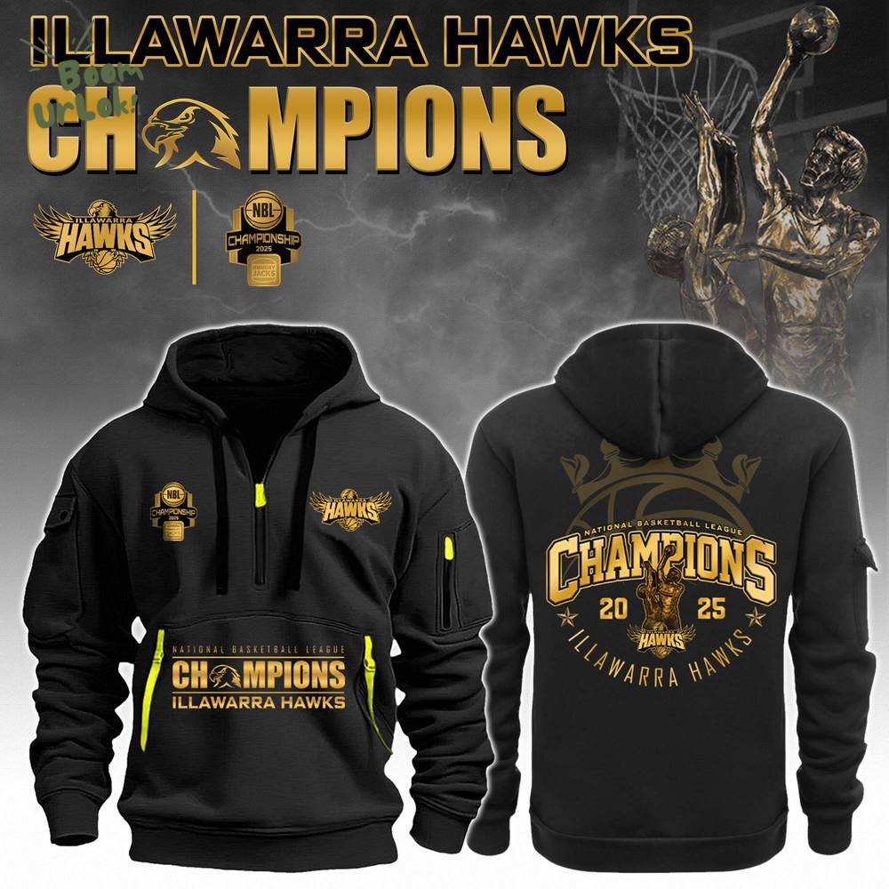 Illawarra Hawks NBL Champions Limited Edition New Hoodie 2025 Illawarra Hawks NBL Champions Limited Edition New Hoodie 2025