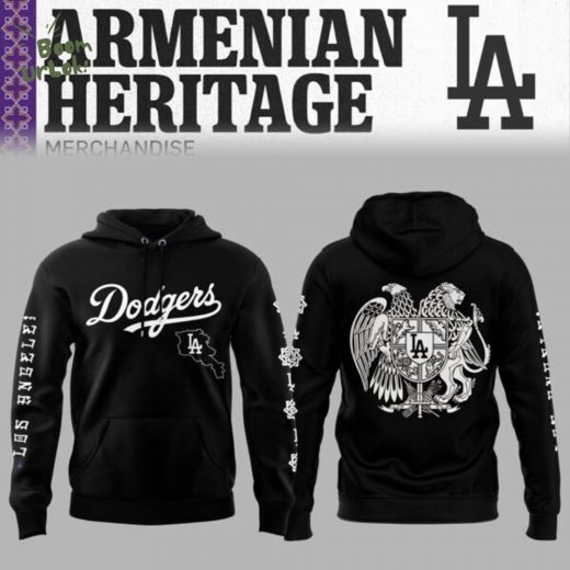 LA Dodgers x Armenian Heritage Black Hoodie 2025 Special Edition