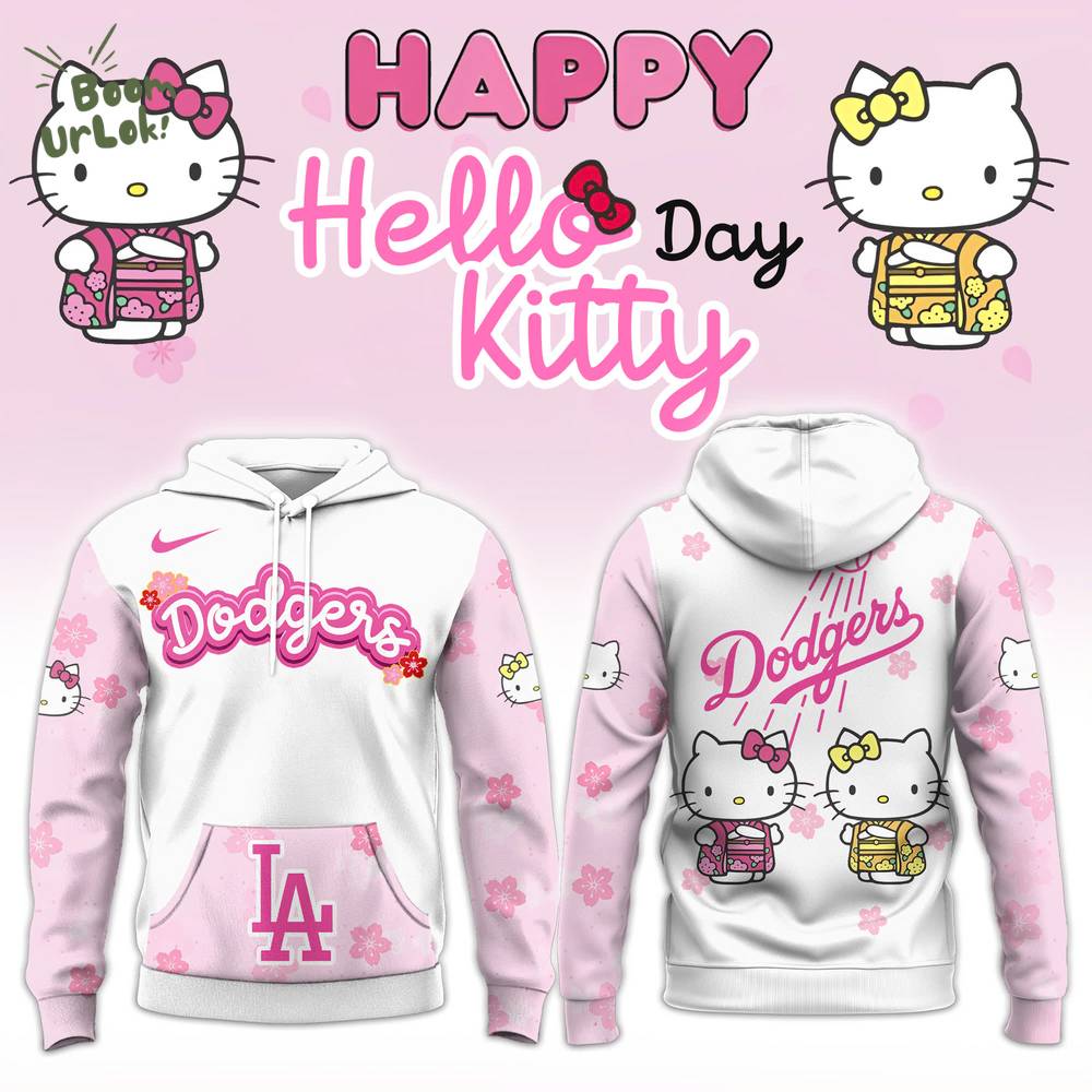 Los Angeles Dodgers X Hello Kitty 2025 Combo Limited Edition Hoodie Los Angeles Dodgers X Hello Kitty 2025 Combo Limited Edition Hoodie