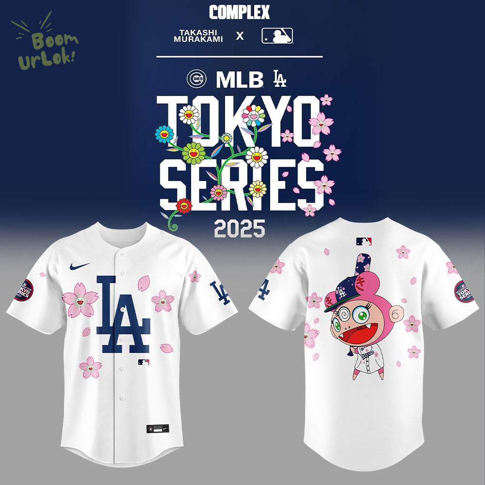 Los Angeles Dodgers x Takashi Murakami MLB World Tour Tokyo Series Blue Baseball Jersey 2025 Los Angeles Dodgers x Takashi Murakami MLB World Tour Tokyo Series Blue Baseball Jersey 2025