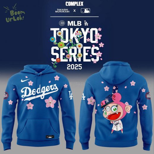 Los Angeles Dodgers x Takashi Murakami MLB World Tour Tokyo Series Blue Hoodie 2025