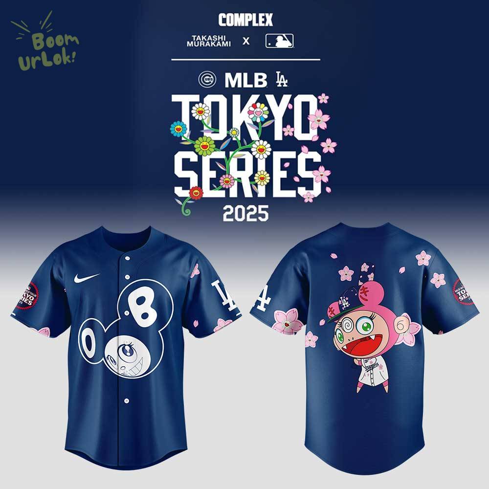 Los Angeles Dodgers x Takashi Murakami MLB World Tour Tokyo Series Blue Jacket 2025 Los Angeles Dodgers x Takashi Murakami MLB World Tour Tokyo Series Blue Jacket 2025
