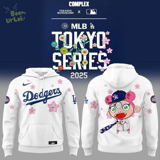 Los Angeles Dodgers x Takashi Murakami MLB World Tour Tokyo Series White Hoodie 2025