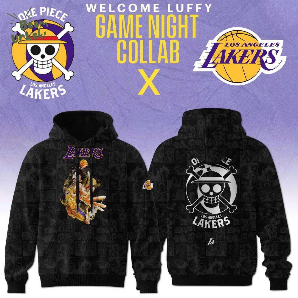 Luffy and the Straw Hat Pirates x Los Angeles Lakers Limited Edition Hoodie Luffy and the Straw Hat Pirates x Los Angeles Lakers Limited Edition Hoodie