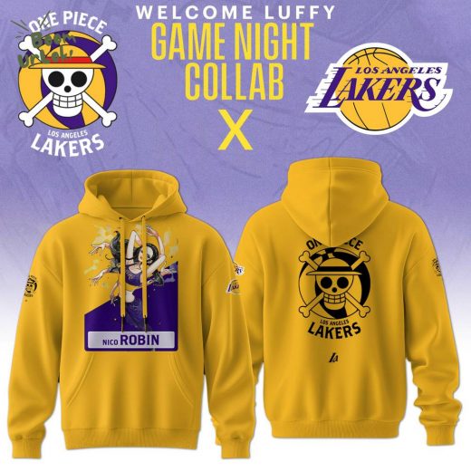 Luffy and the Straw Hat Pirates x Los Angeles Lakers Yellow Hoodie