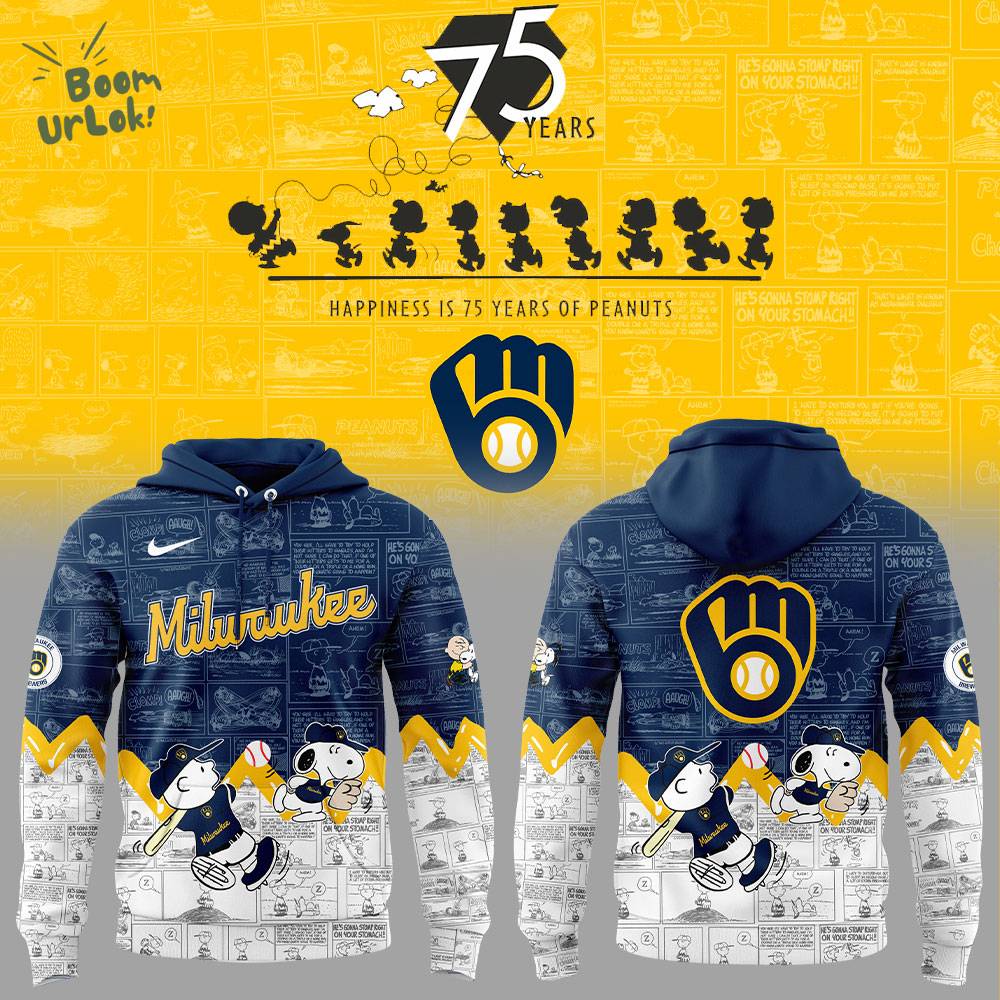 Milwaukee Brewers 75th Anniversary of Peanuts Hoodie Milwaukee Brewers 75th Anniversary of Peanuts Hoodie