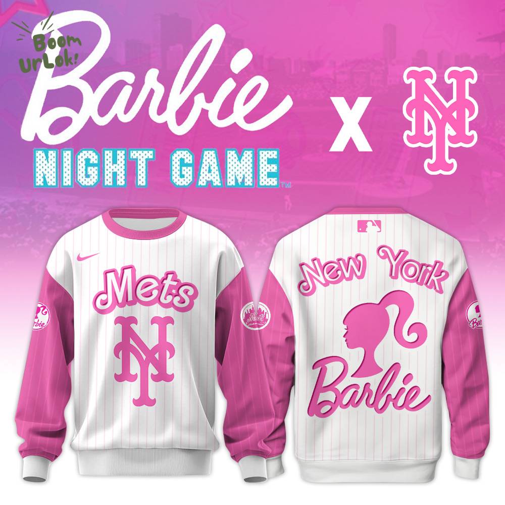 New York Mets x Barbie Night Game Sweatshirt 2025 Limited Edition New York Mets x Barbie Night Game Sweatshirt 2025 Limited Edition