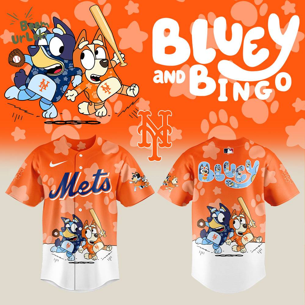 New York Mets x Bluey and Bingo Baseball Jersey Limited Edition New York Mets x Bluey and Bingo Baseball Jersey Limited Edition