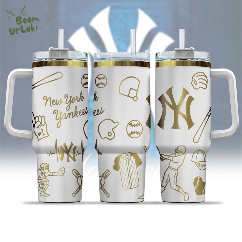 New York Yankees MLB 40oz Golden Handle Tumbler New York Yankees MLB 40oz Golden Handle Tumbler