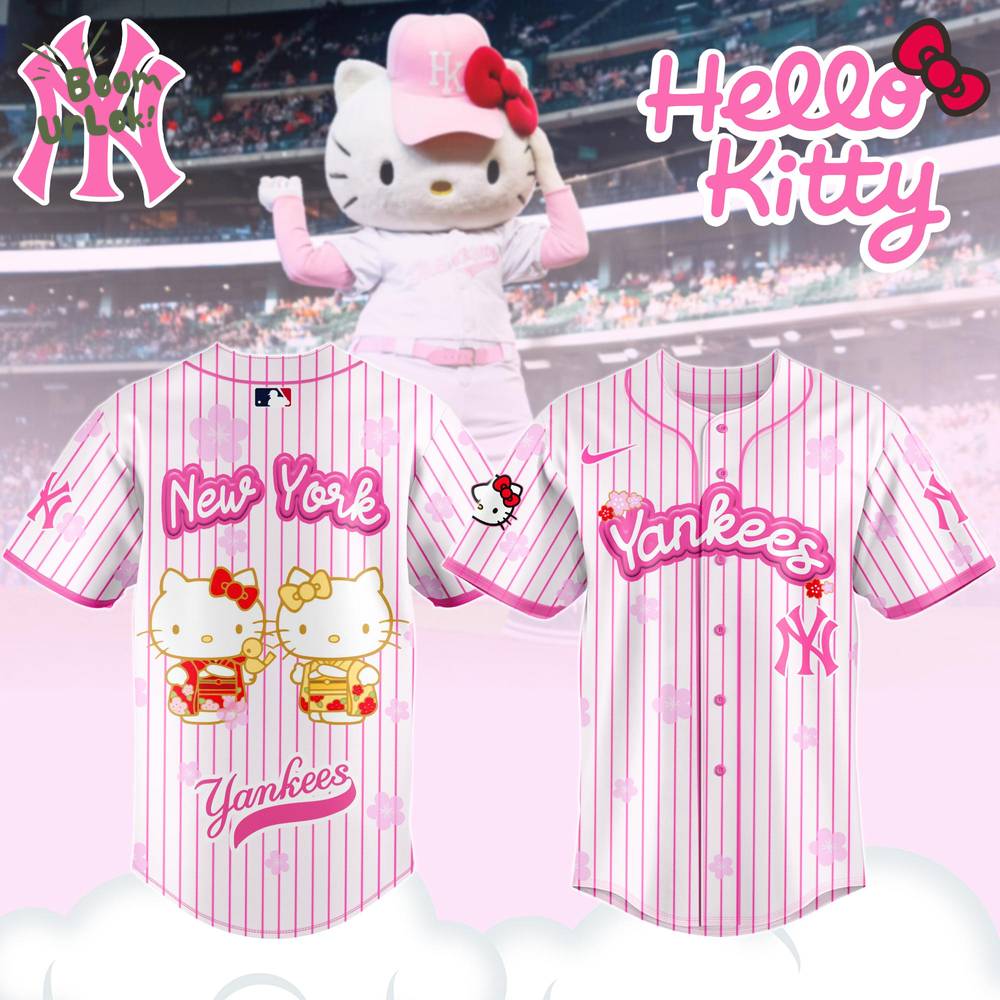 New York Yankees X Hello Kitty Night Happy Girlsday Hinamatsuri Baseball Jersey New York Yankees X Hello Kitty Night Happy Girlsday Hinamatsuri Baseball Jersey