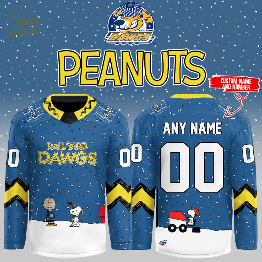 Peanuts Rail Yard Dawgs NHL Jersey 2025 Custom Limited Edition Peanuts Rail Yard Dawgs NHL Jersey 2025 Custom Limited Edition