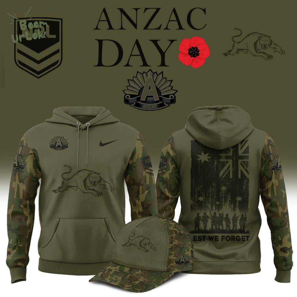 Penrith Panthers 2025 ANZAC Day Hoodie Penrith Panthers 2025 ANZAC Day Hoodie