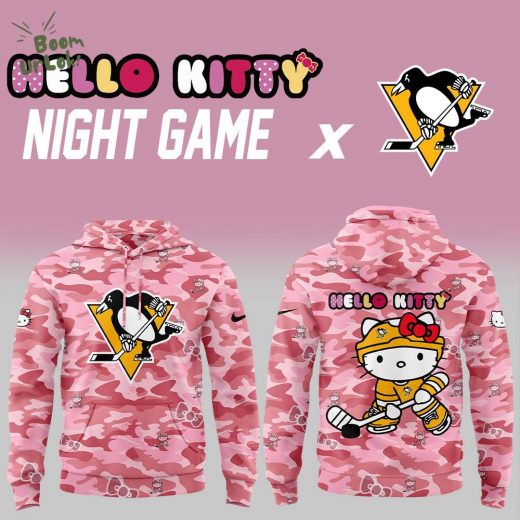 Pittsburgh Penguins Hello x Hello Kitty Camouflage Night Game Hoodie