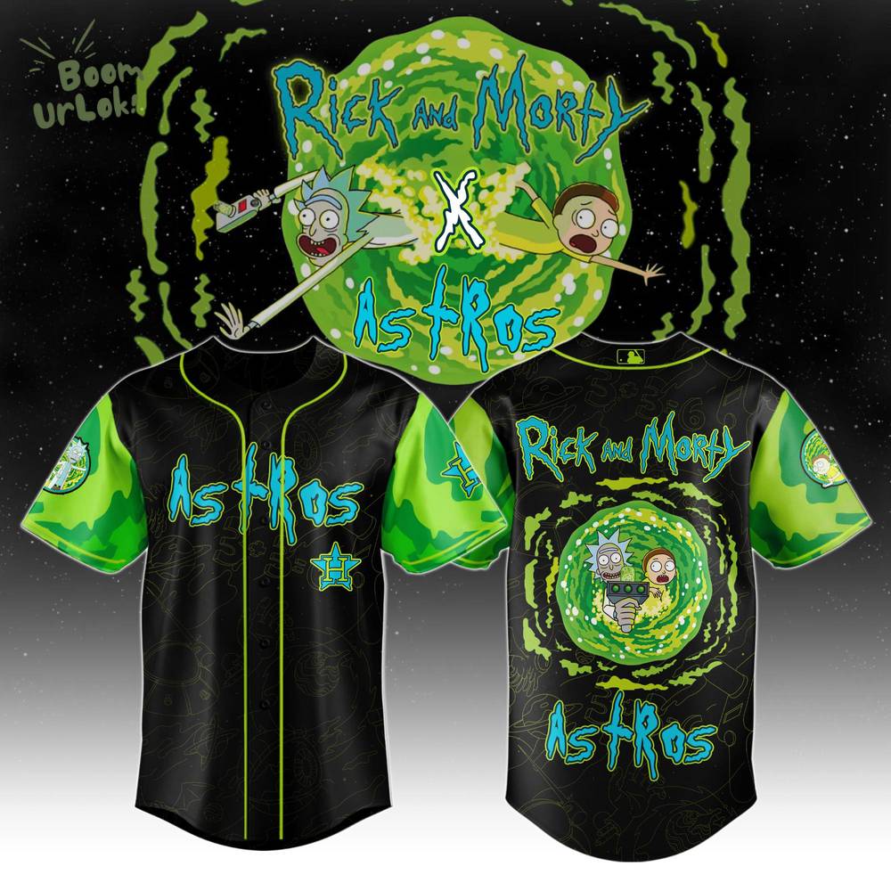 Rick and Morty x MLB Houston Astros Limited Edition Baseball Jersey 2025 Rick and Morty x MLB Houston Astros Limited Edition Baseball Jersey 2025