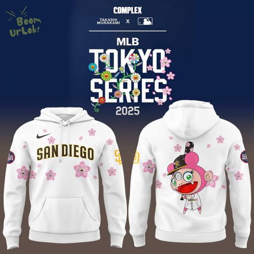 San Diego Padres x Takashi Murakami MLB World Tour Tokyo Series White Hoodie 2025