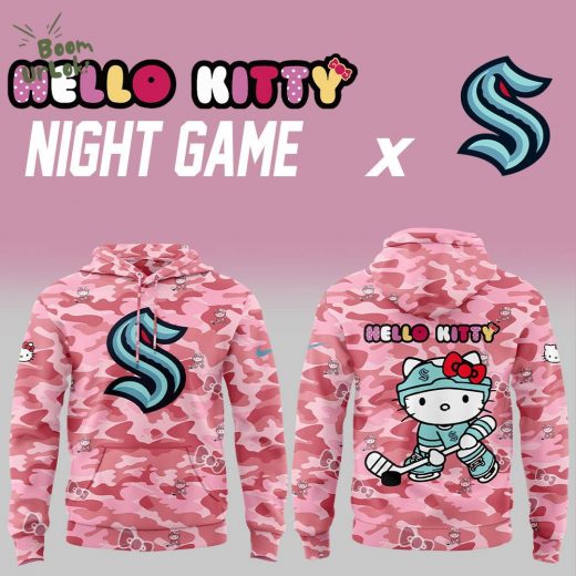 Seattle Kraken Hello x Hello Kitty Camouflage Night Game Hoodie