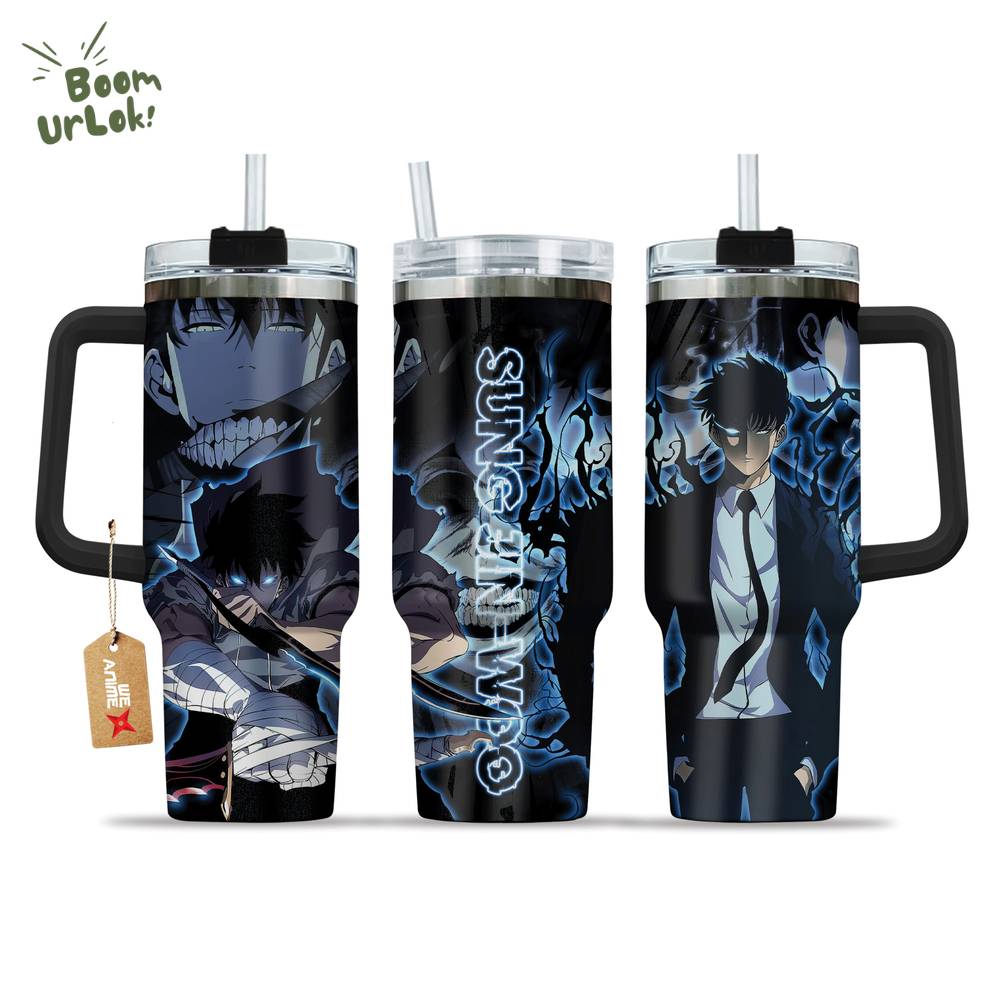 Sung Jin-Woo Solo Leveling Anime Custom Stanley Quencher 40oz Tumbler with Handle Sung Jin-Woo Solo Leveling Anime Custom Stanley Quencher 40oz Tumbler with Handle