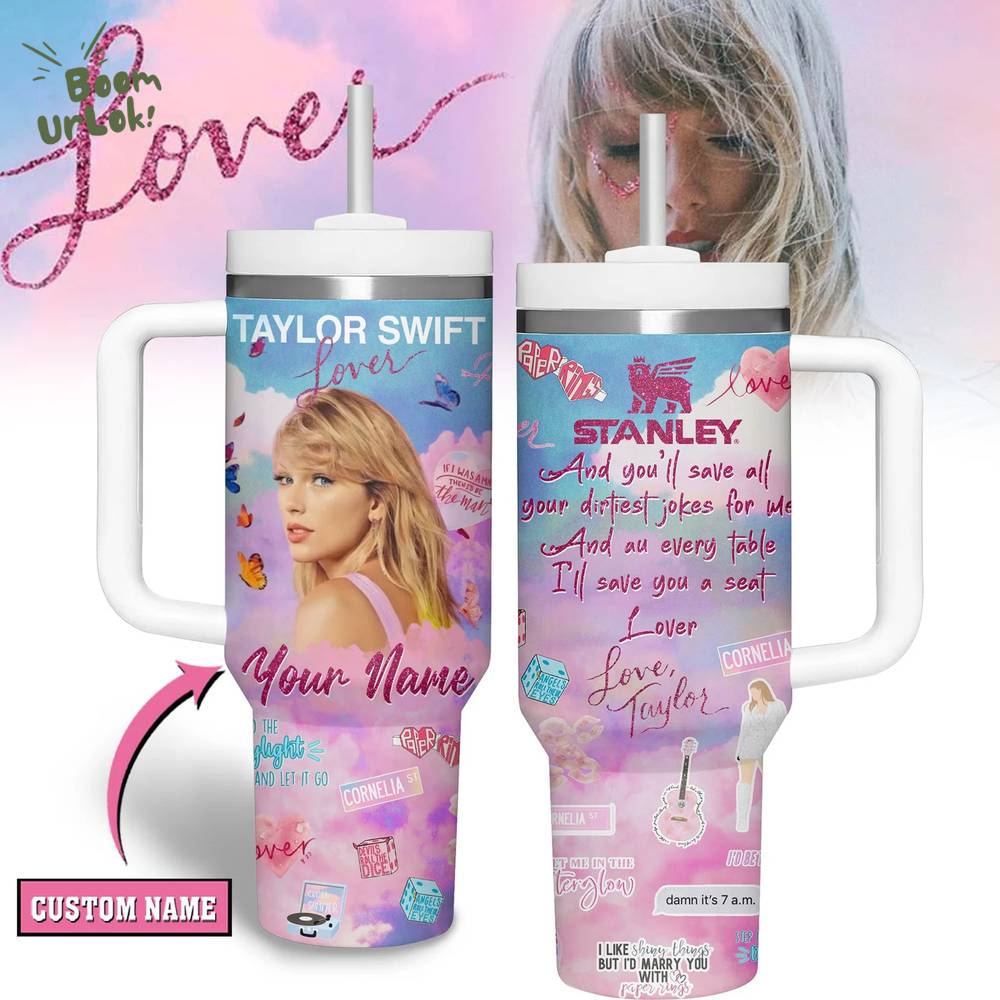 Taylor Swift Music Custom Stanley Quencher 40oz Stainless Steel Tumbler With Handle Taylor Swift Music Custom Stanley Quencher 40oz Stainless Steel Tumbler With Handle