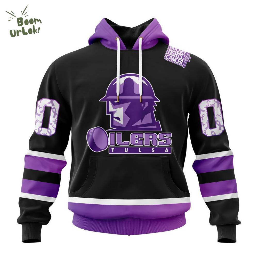 Tulsa Oilers Special Edition Cancer Awareness Hoodie 2025 Tulsa Oilers Special Edition Cancer Awareness Hoodie 2025
