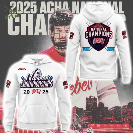 UNLV 2025 ACHA NATIONAL CHAMPIONS White Hoodie