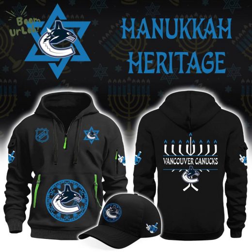 Vancouver Canucks Hanukkah Heritage Black Hoodie
