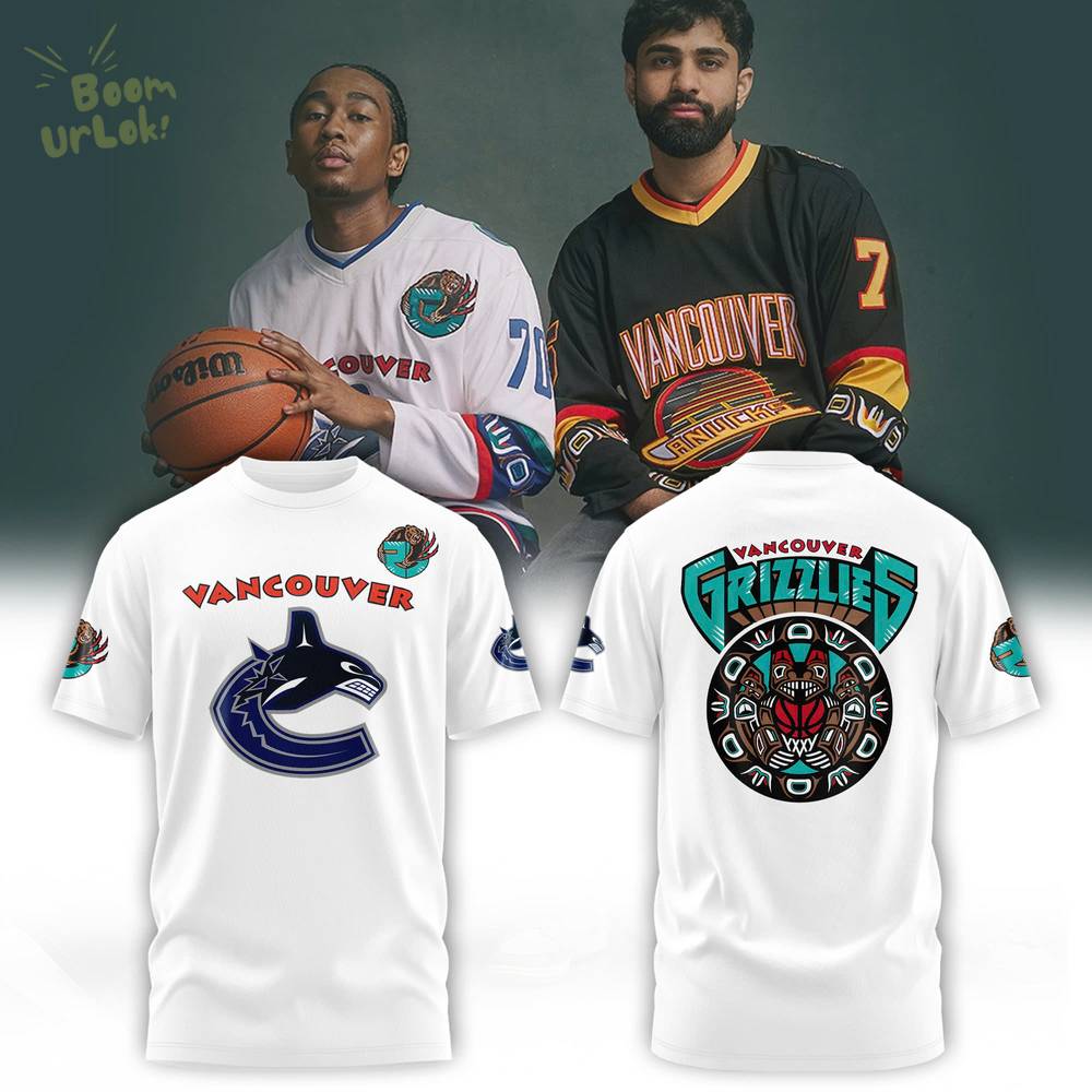 Vancouver Canucks X Grizzlies White Vintage Skate Tshirt Vancouver Canucks X Grizzlies White Vintage Skate Tshirt