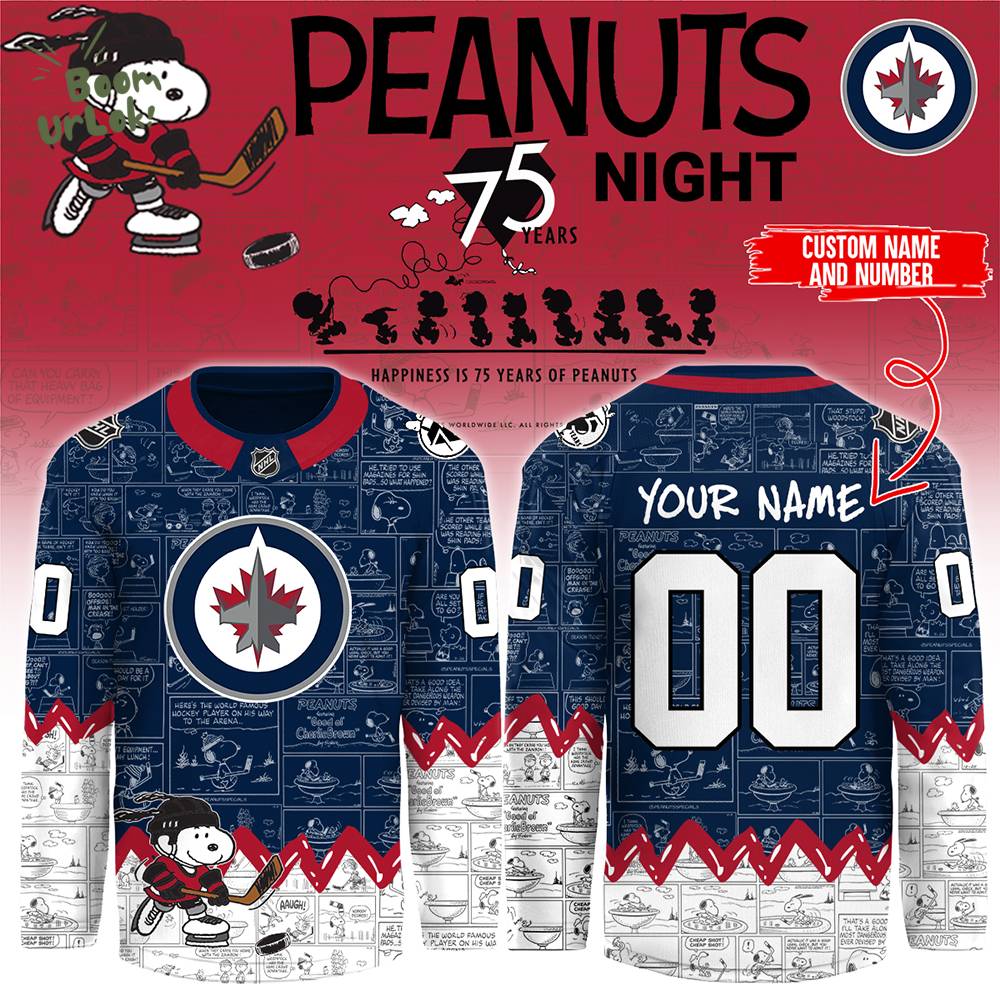 Winnipeg Jets Hockey Jersey Peanuts 2025 Winnipeg Jets Hockey Jersey Peanuts 2025