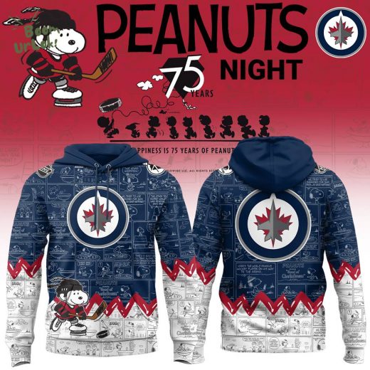 Winnipeg Jets Hoodie Peanuts 75 Years Night 2025