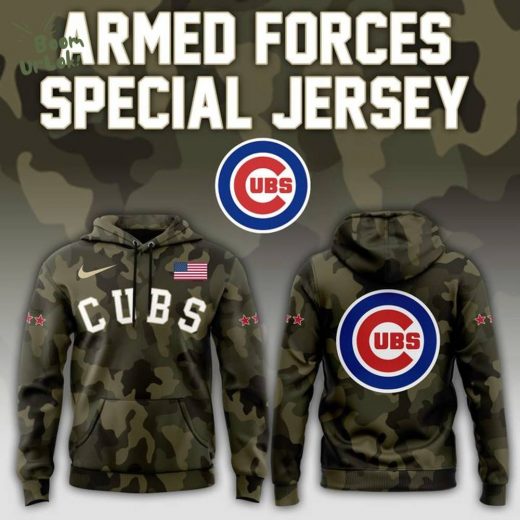2025 Chicago Cubs Armed Forces Special Hoodie