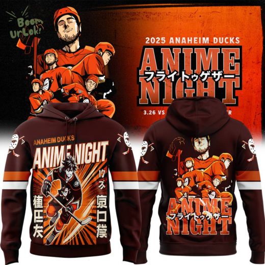 Anaheim Ducks x Anime Night hoodie 2025 Limited Edition