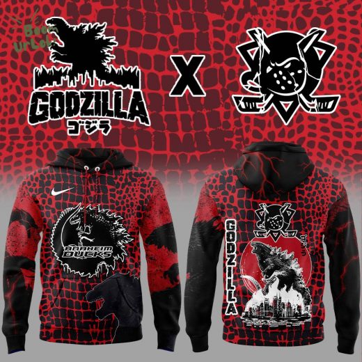 Anaheim Ducks x Godzilla Red Hoodie