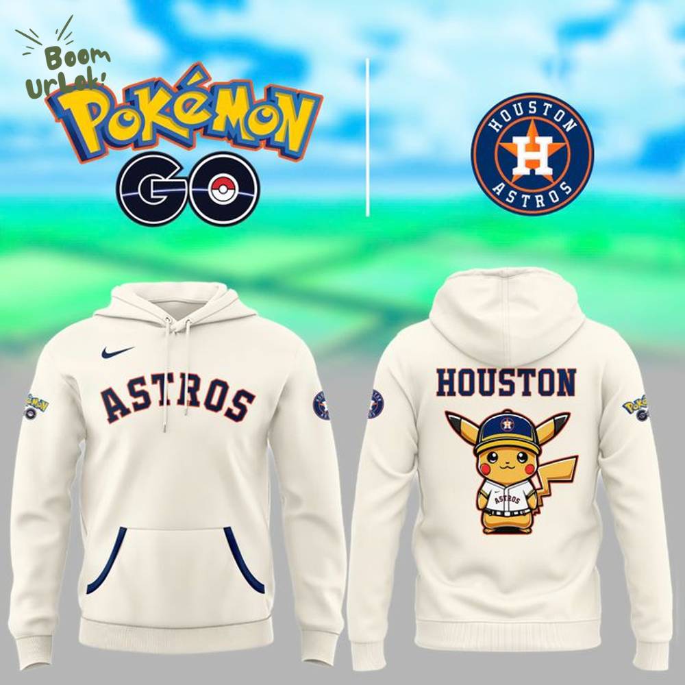 Astros POKEMON Pikachu White Hoodie - Special Edition Astros POKEMON Pikachu White Hoodie - Special Edition
