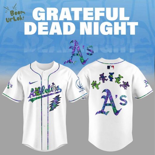Athletics Grateful Dead Night Baseball Jersey Flat Cap Set