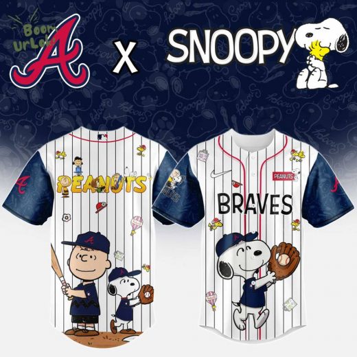 Atlanta Braves MLB “75th Anniversary of Peanuts” Snoopy Special Edition Jersey 2025