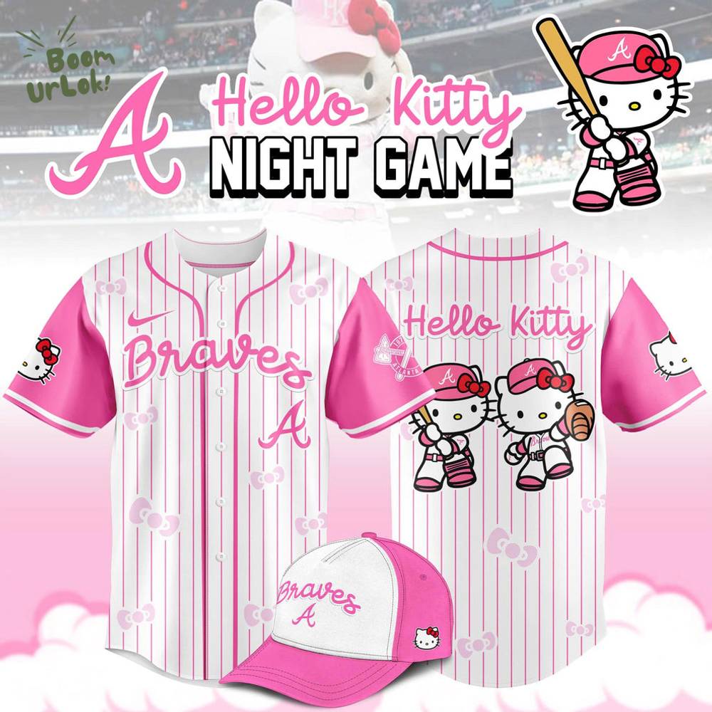 Atlanta Braves MLB x Hello Kitty Night Game Limited Edition baseball Jersey 2025 Atlanta Braves MLB x Hello Kitty Night Game Limited Edition baseball Jersey 2025
