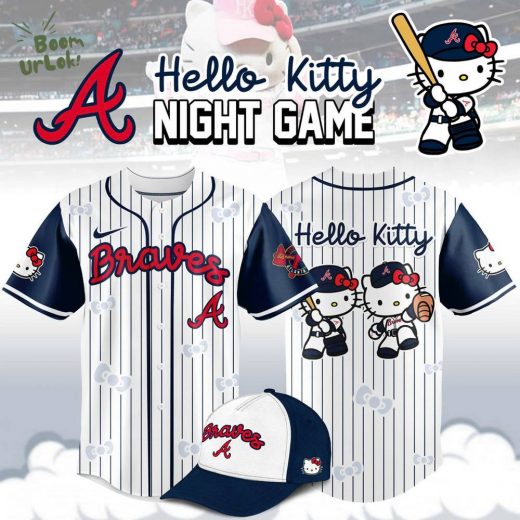 Atlanta Braves MLB x Hello Kitty Night Game baseball Jersey 2025