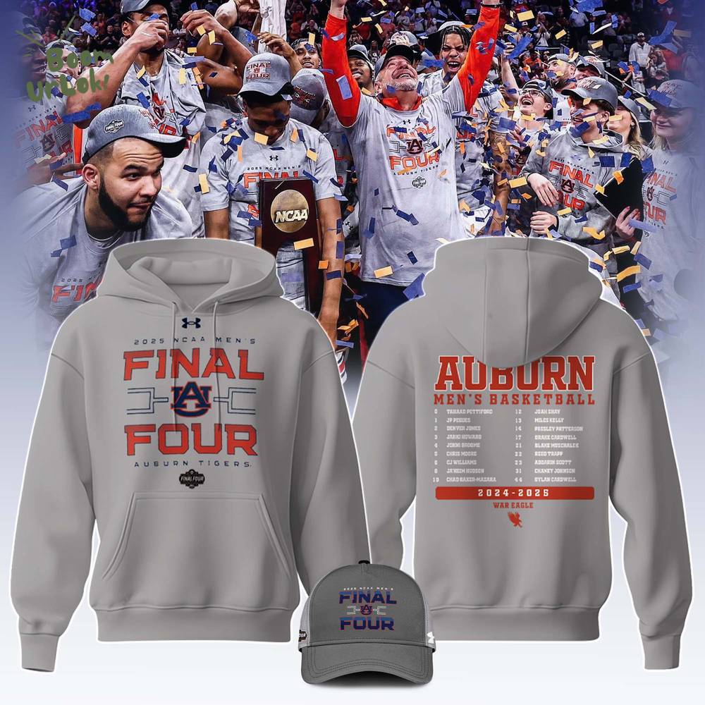 Auburn Tigers 2025 NCAA Men’s Basketball Tournament March Madness Final Four Locker Room Hoodie Auburn Tigers 2025 NCAA Men’s Basketball Tournament March Madness Final Four Locker Room Hoodie