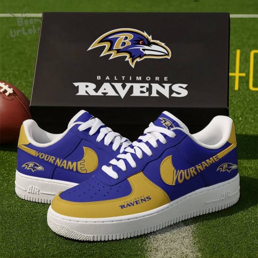 BALTIMORE RAVENS NFL Special New AForce1 Sneakers Shoes Personalized Any Name Perfect Gift For Fans
