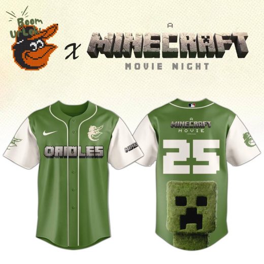 Baltimore Orioles MLB x A MINECRAFT MOVIE Night Baseball Jersey Editions Limited