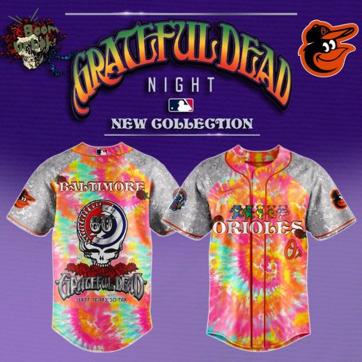 Baltimore Orioles x Grateful Dead 60th Anniversary Special Baseball Jersey 2025