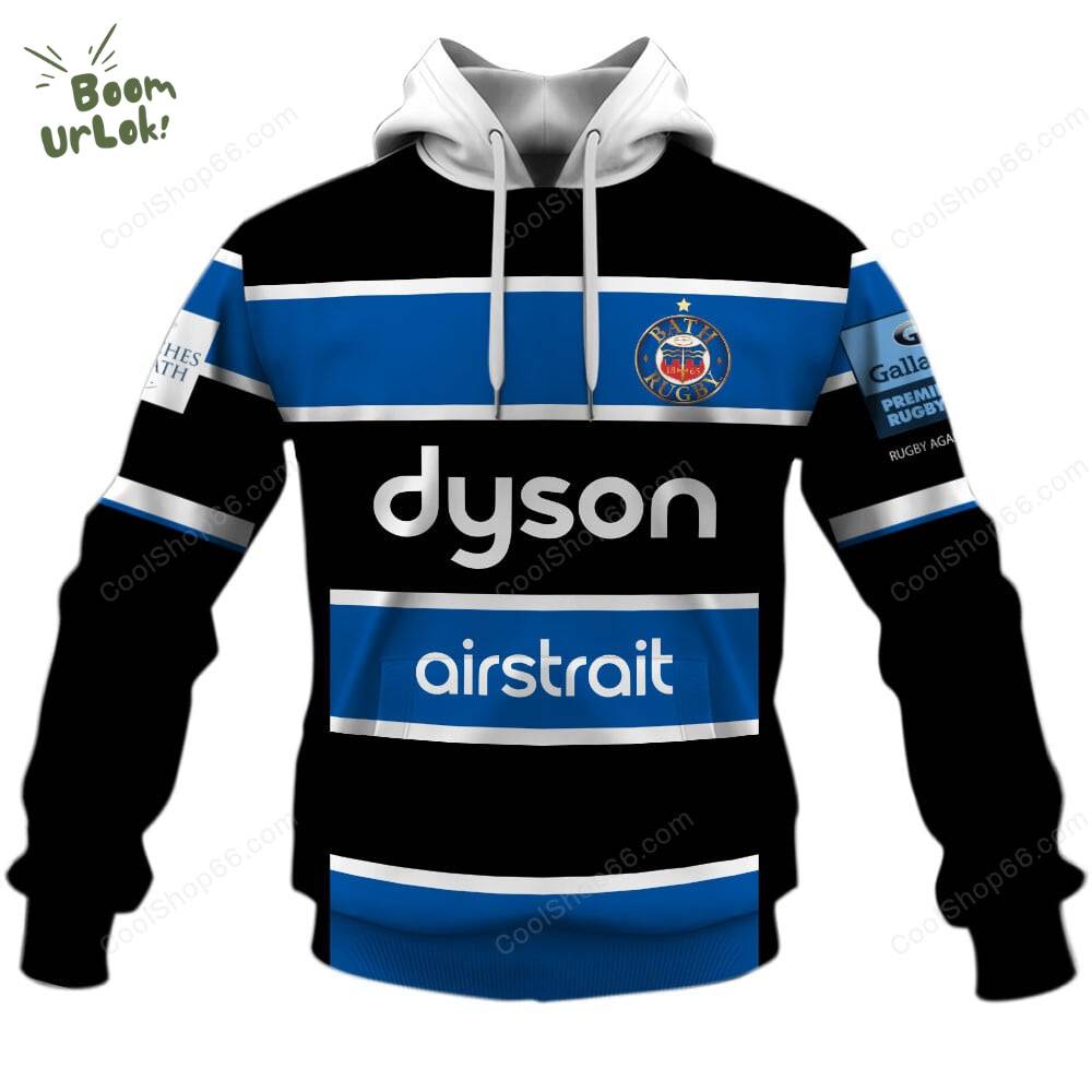 Bath Rugby Gallagher Premiership Home Jersey Style Hoodie Bath Rugby Gallagher Premiership Home Jersey Style Hoodie