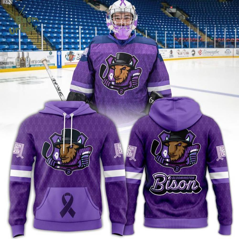 Bloomington Bison Hockey Fights Cancer Hoodie 2025 Bloomington Bison Hockey Fights Cancer Hoodie 2025