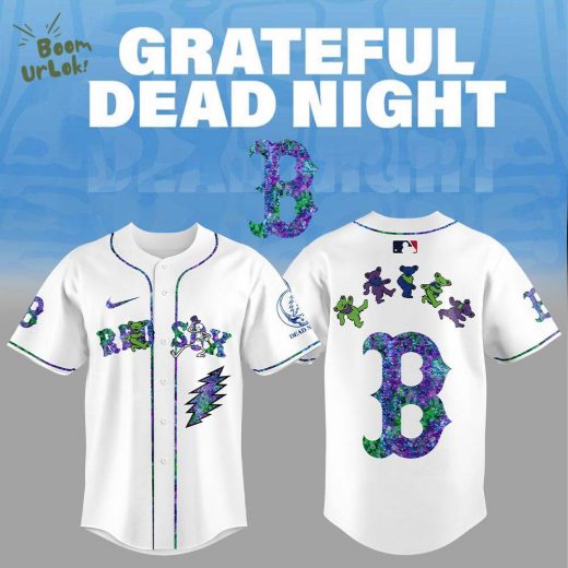 Boston Red Sox Grateful Dead Night Baseball Jersey Flat Cap Set