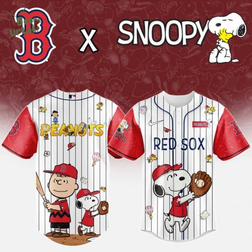 Boston Red Sox MLB “75th Anniversary of Peanuts” Snoopy Special Edition Jersey 2025