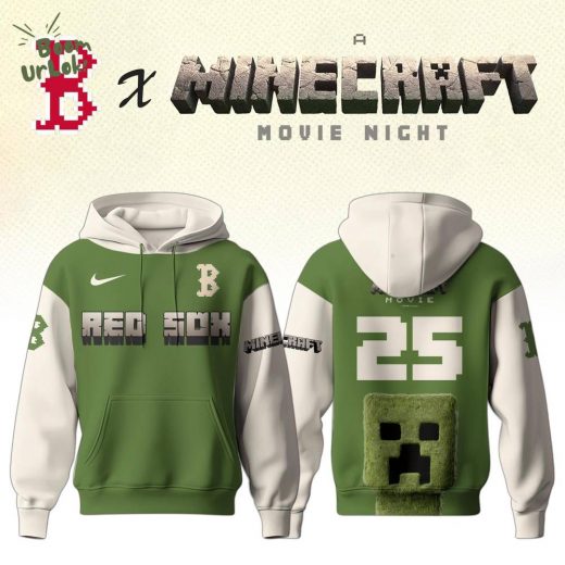 Boston Red Sox MLB x A MINECRAFT MOVIE Night Hoodie Editions Limited