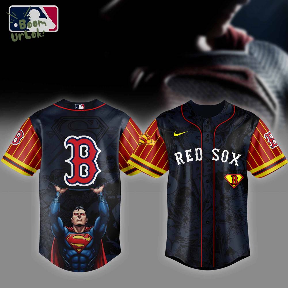 Boston Red Sox MLB x Superman Baseball Jersey Editions Limited 2025 Boston Red Sox MLB x Superman Baseball Jersey Editions Limited 2025