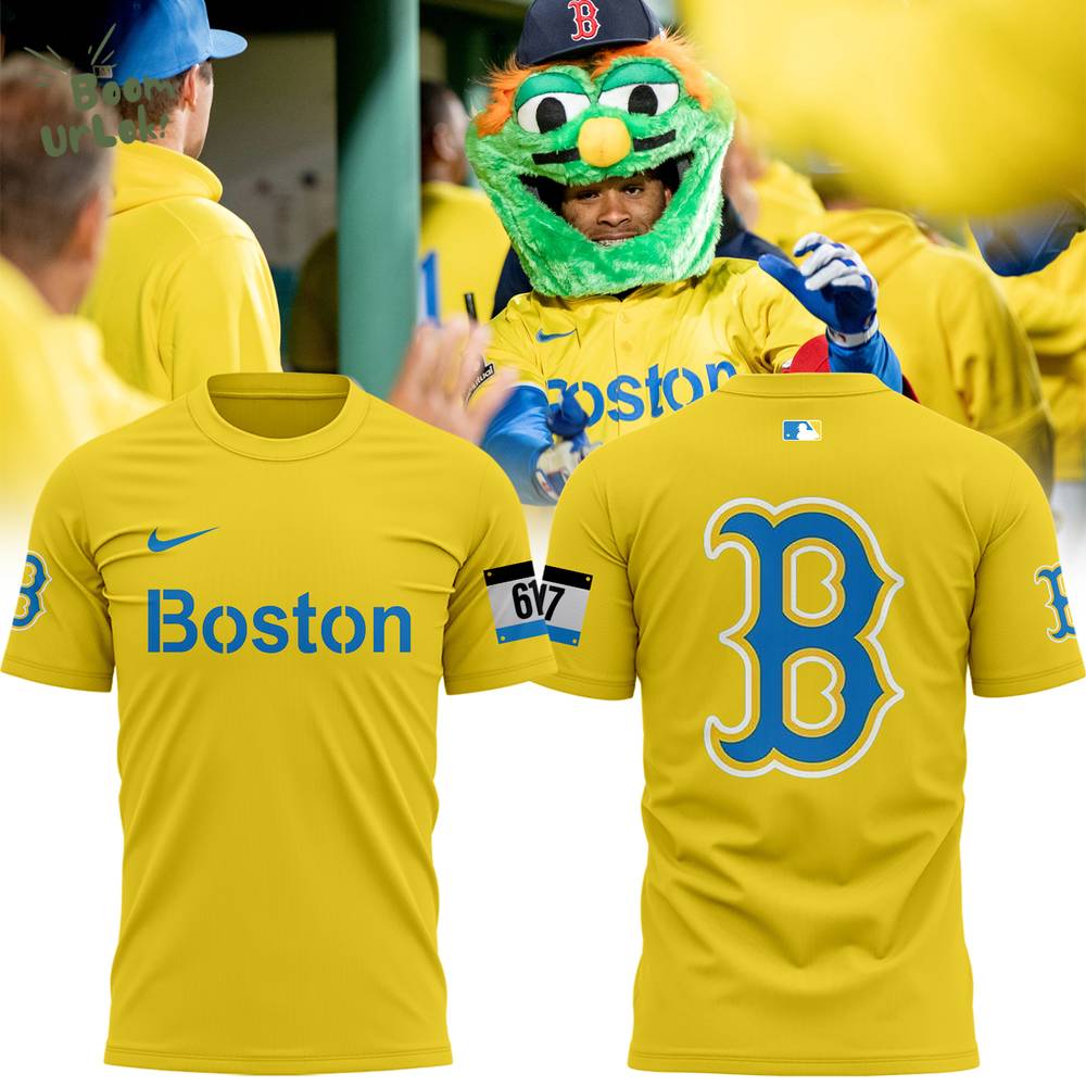 Boston Red Sox Nike Yellow T-Shirt – 2025 Edition Boston Red Sox Nike Yellow T-Shirt – 2025 Edition