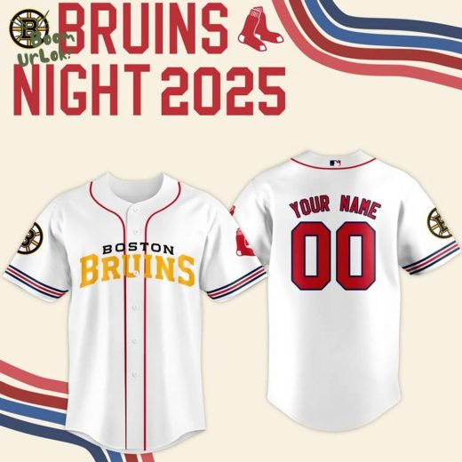 Boston Red Sox x 2025 Bruins Night Baseball Jersey