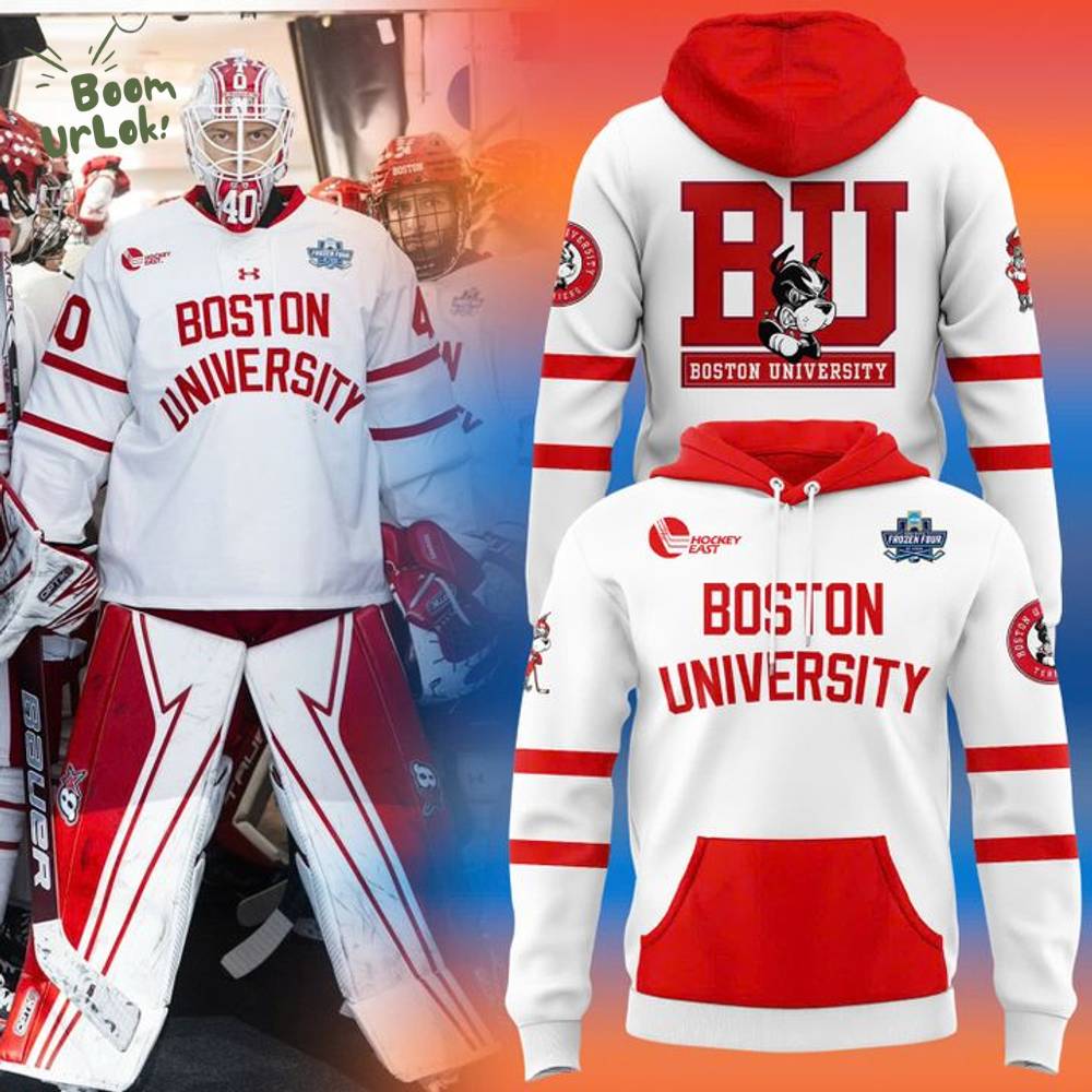 Boston University Men's Hockey 2025 NCAA Men's Frozen Four Hoodie Boston University Men's Hockey 2025 NCAA Men's Frozen Four Hoodie